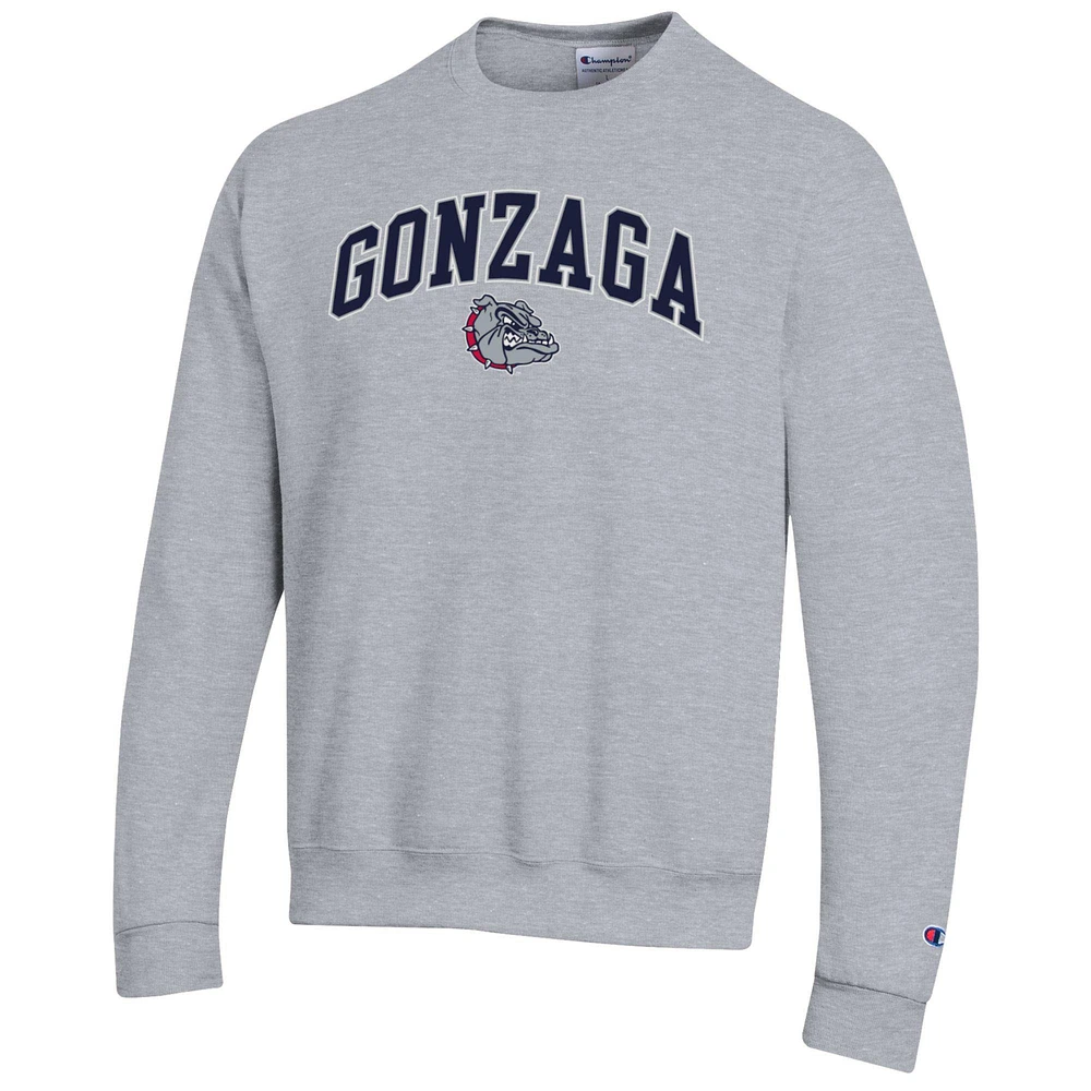 Sweat-shirt à enfiler avec logo Arch Over Champion Heather Grey Gonzaga Bulldogs pour homme