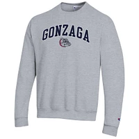 Sweat-shirt à enfiler avec logo Arch Over Champion Heather Grey Gonzaga Bulldogs pour homme