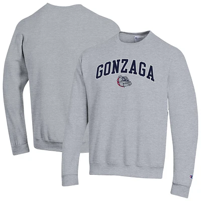 Sweat-shirt à enfiler avec logo Arch Over Champion Heather Grey Gonzaga Bulldogs pour homme