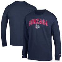 Men's Champion  Navy Gonzaga Bulldogs Arch Over Logo Long Sleeve T-Shirt