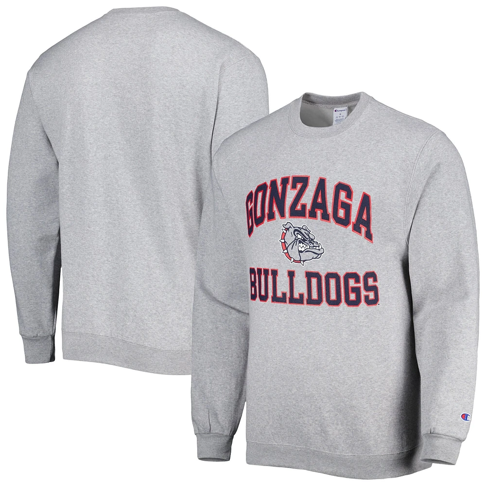 Men's Champion Heather Gray Gonzaga Bulldogs High Motor Pullover Sweatshirt