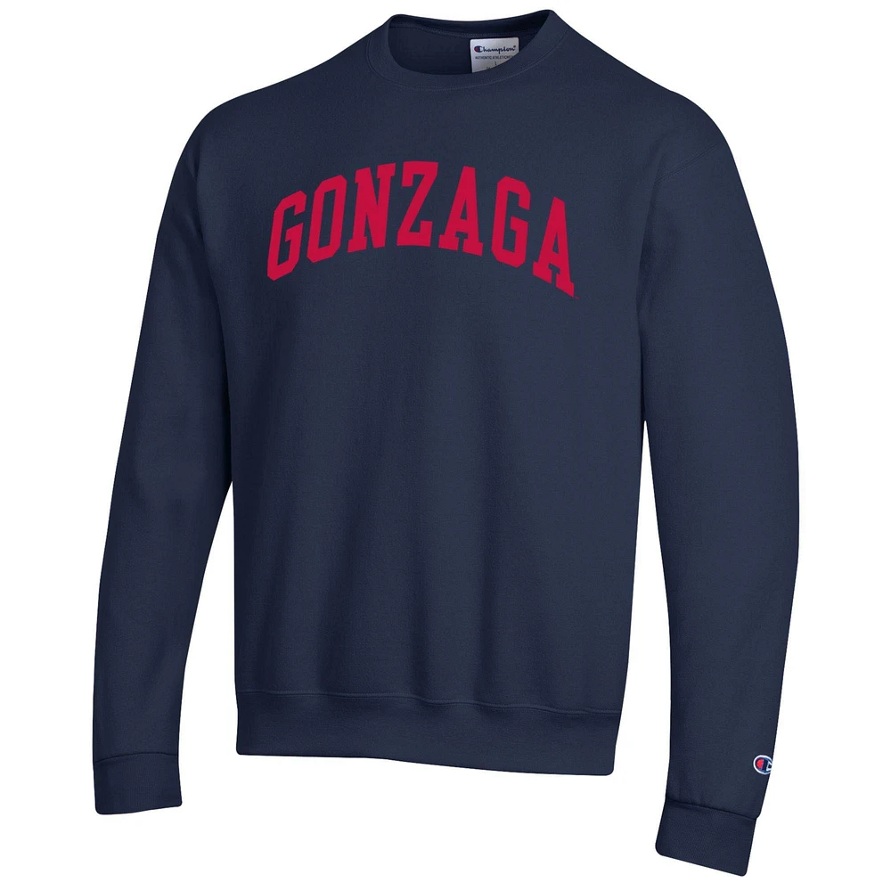 Men's Champion  Navy Gonzaga Bulldogs Basic Arch Fleece Pullover Sweatshirt
