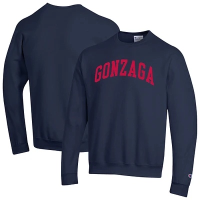 Men's Champion  Navy Gonzaga Bulldogs Basic Arch Fleece Pullover Sweatshirt