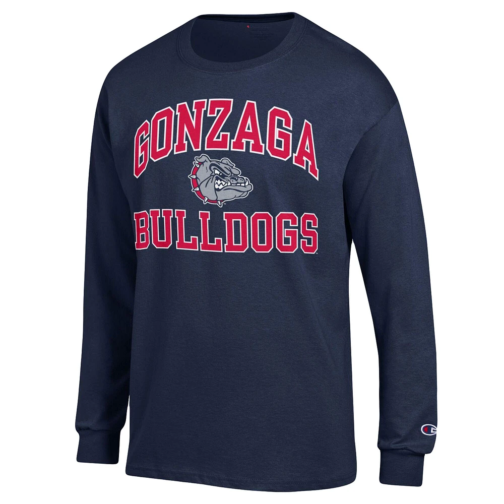 T-shirt à manches longues pour homme Champion Navy Gonzaga Bulldogs High Motor