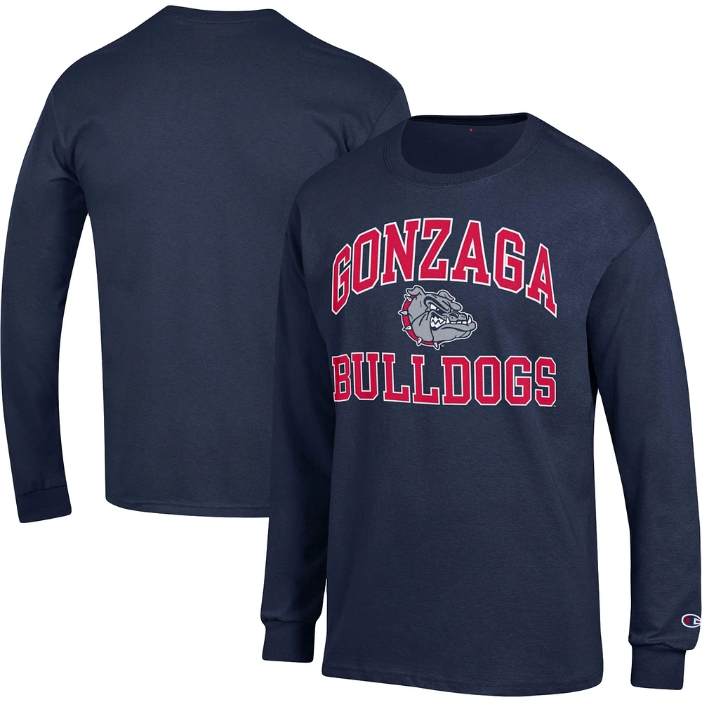 T-shirt à manches longues pour homme Champion Navy Gonzaga Bulldogs High Motor