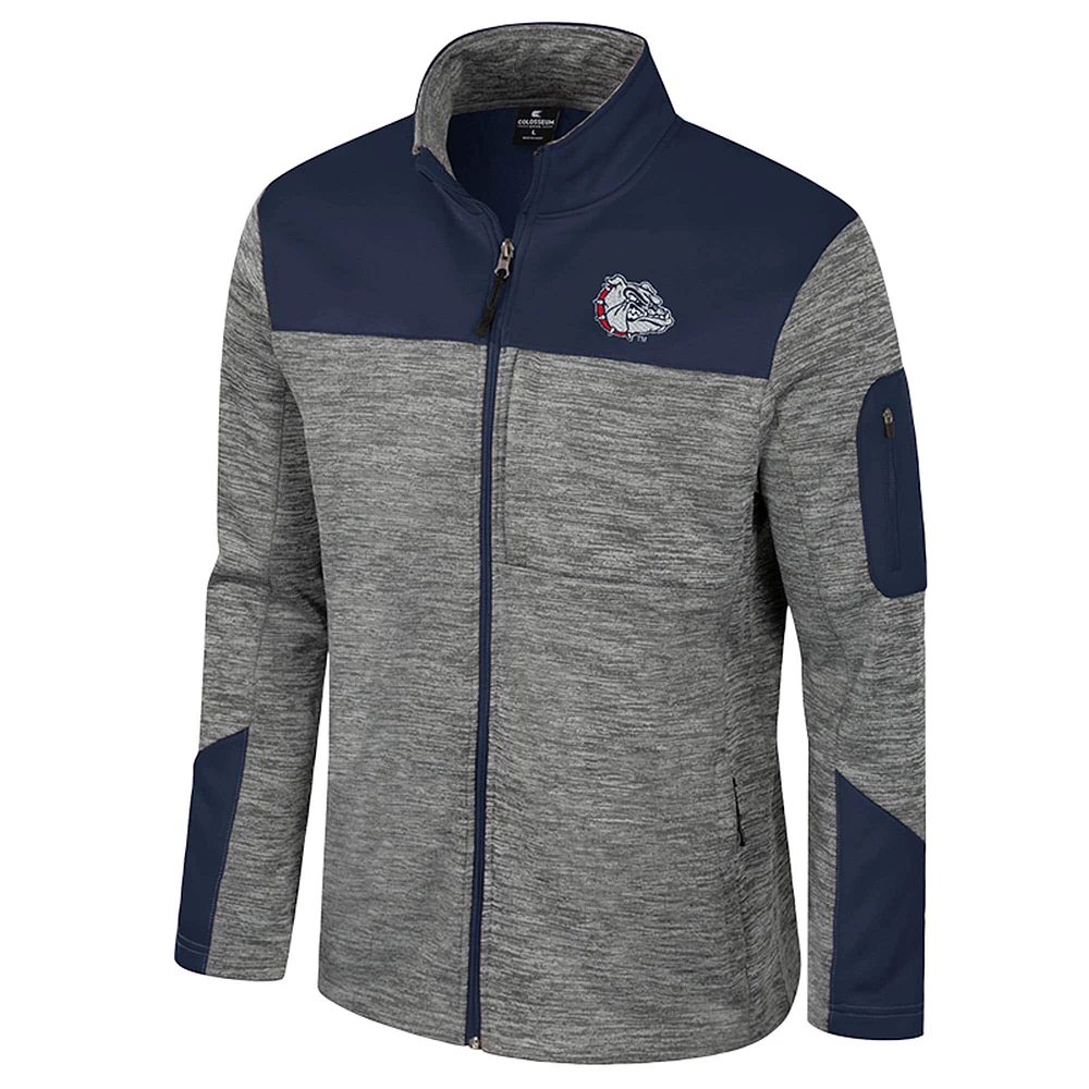 Veste zippée intégrale pour homme Colosseum Gris/Bleu marine Gonzaga Bulldogs Guard