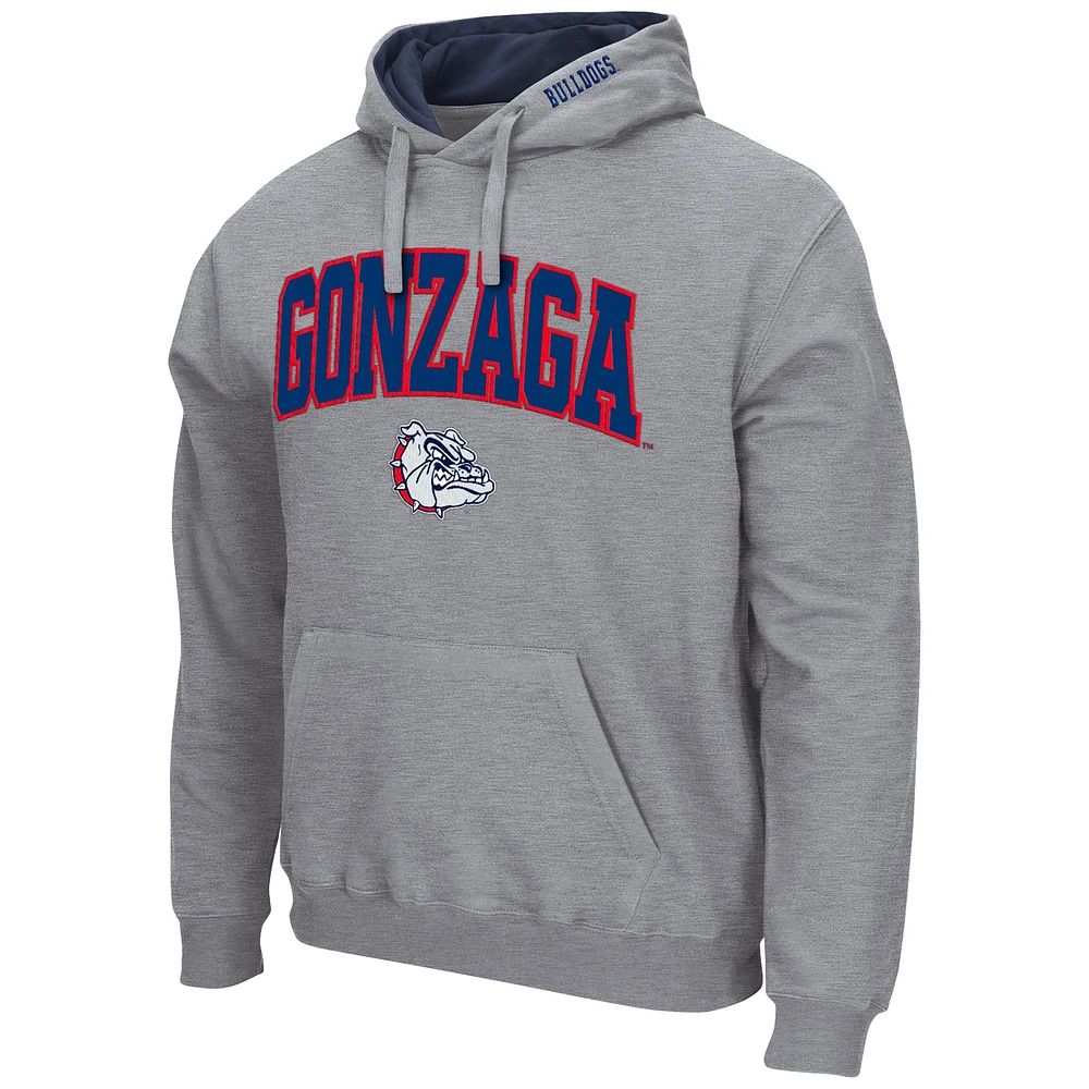 Sweat à capuche logo et arche pour homme Colosseum Heather Grey Gonzaga Bulldogs