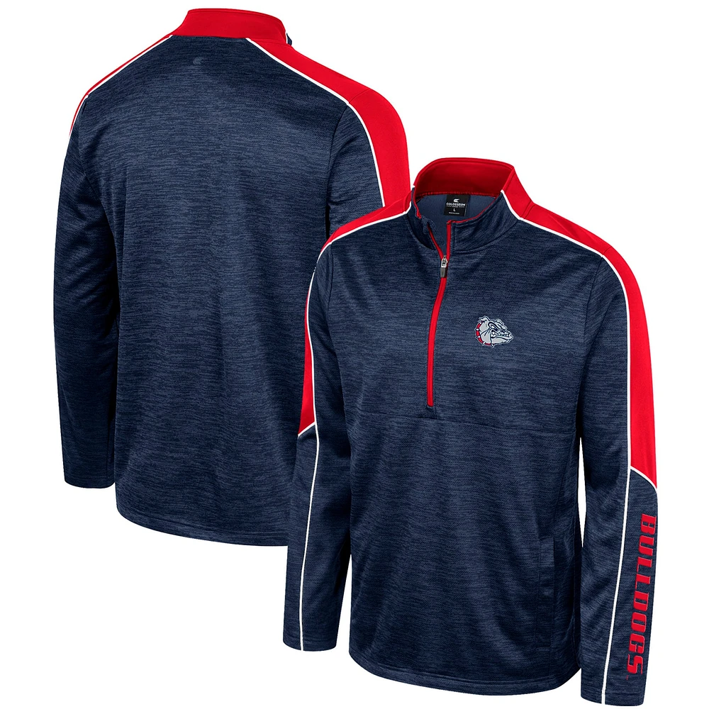 Men's Colosseum Navy Gonzaga Bulldogs Marled Half-Zip Jacket