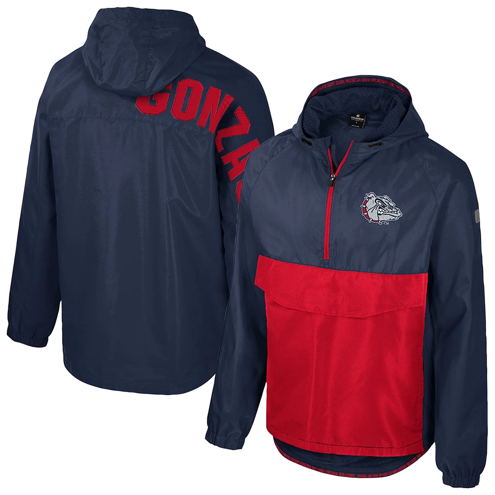 Men's Colosseum  Navy Gonzaga Bulldogs Reloaded Anorak Half-Zip Jacket