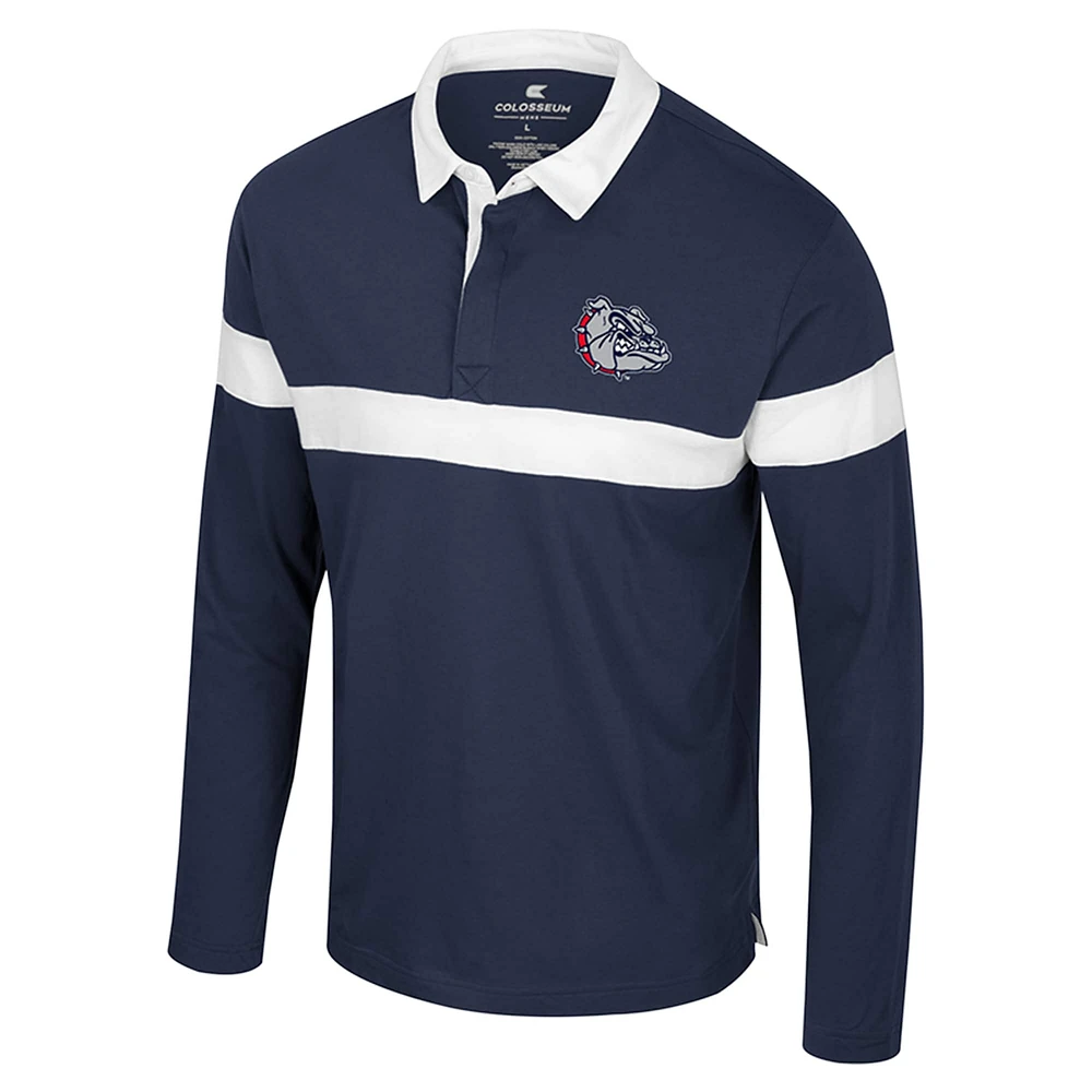 Polo à manches longues pour homme Colosseum Navy Gonzaga Bulldogs Too Cool For School