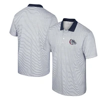 Men's Colosseum White/Navy Gonzaga Bulldogs Print Stripe Polo