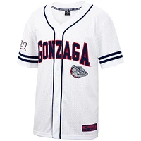 Maillot de baseball boutonné en maille Free Spirited des Bulldogs Gonzaga blanc Colosseum pour hommes