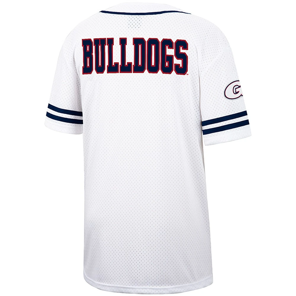 Men's Colosseum White Gonzaga Bulldogs Free Spirited Mesh Button-Up Baseball Jersey