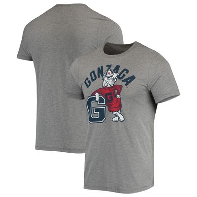 Men's Homefield Heathered Gray Gonzaga Bulldogs Vintage Mascot Tri-Blend T-Shirt