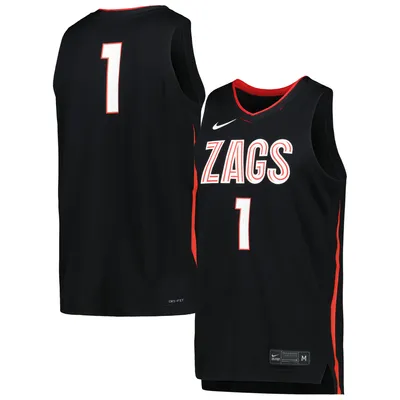 Maillot de basket-ball Nike noir Gonzaga Bulldogs Icon Replica pour homme