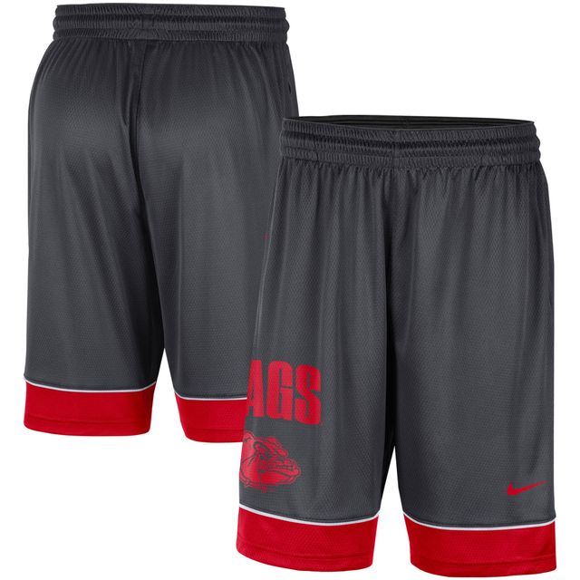 Short Performance Fast Break Nike anthracite/rouge pour homme Gonzaga Bulldogs