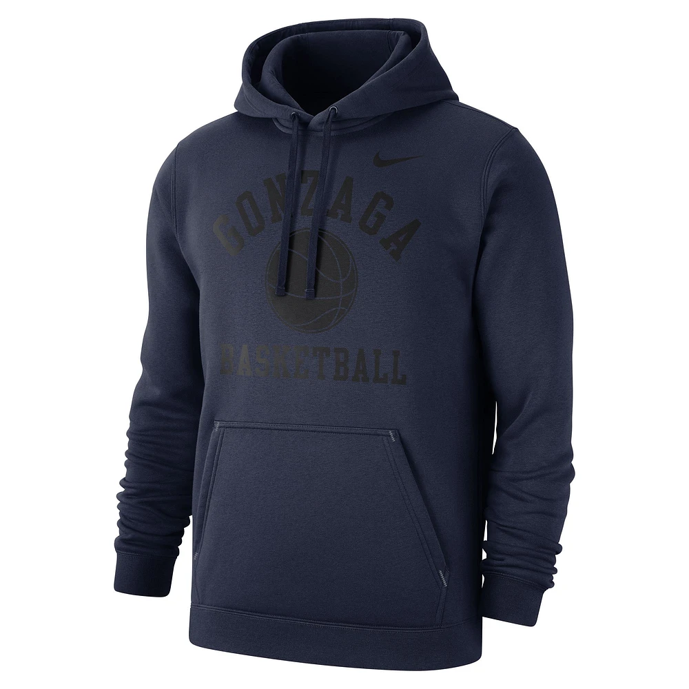 Men's Nike Navy Gonzaga Bulldogs Basketball Club Fleece Pullover Hoodie