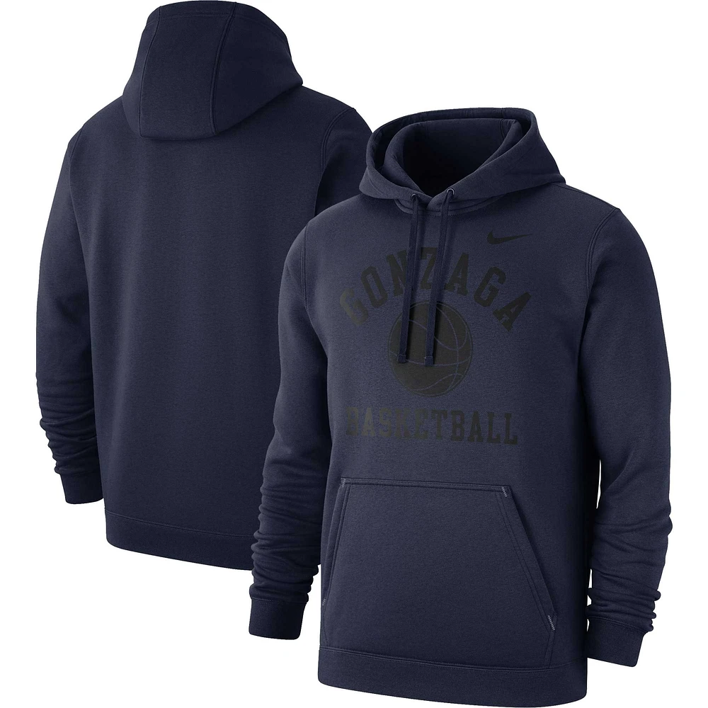 Men's Nike Navy Gonzaga Bulldogs Basketball Club Fleece Pullover Hoodie