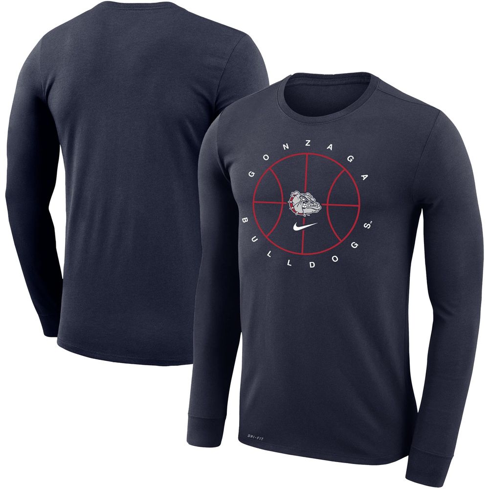 Men's Nike Navy Gonzaga Bulldogs Basketball Icon Legend Performance Long Sleeve T-Shirt