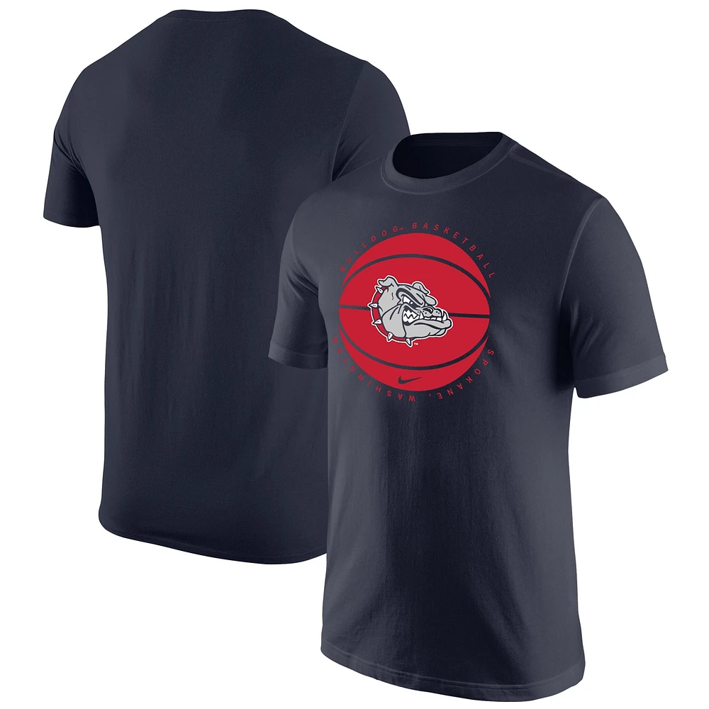 T-shirt Nike bleu marine avec logo de basket-ball des Bulldogs Gonzaga pour hommes