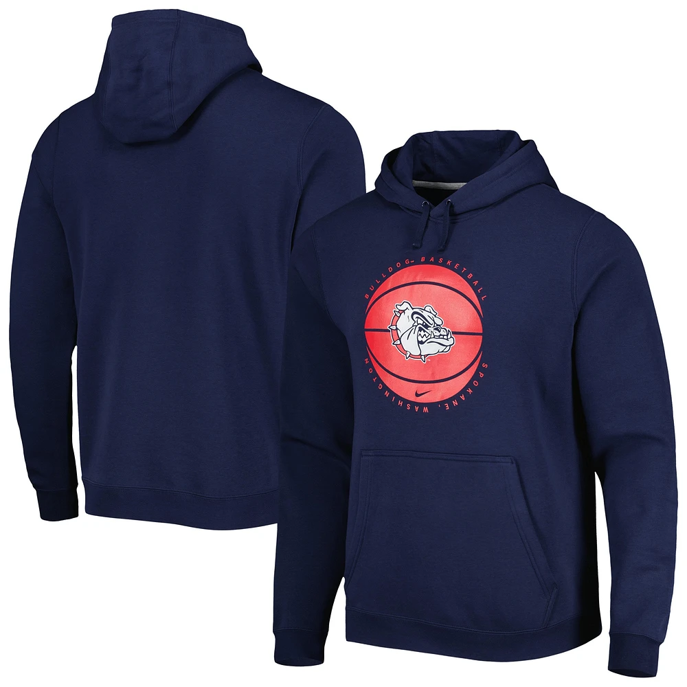 Sweat à capuche de basketball Nike Gonzaga Bulldogs pour homme, bleu marine