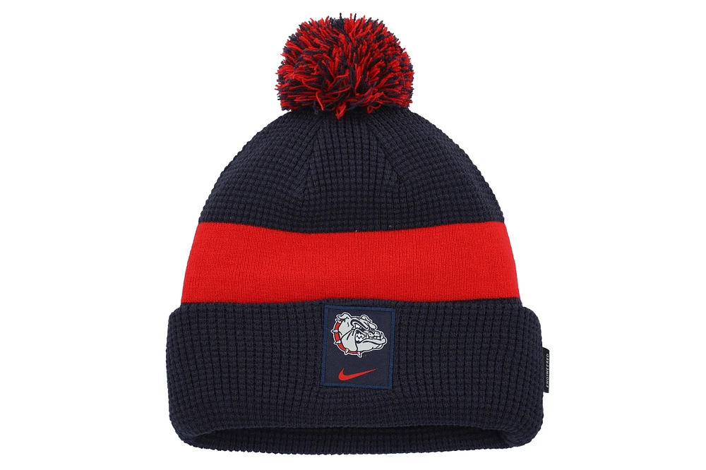 Men's Nike Navy Gonzaga Bulldogs Sideline Team Cuffed Knit Hat with Pom