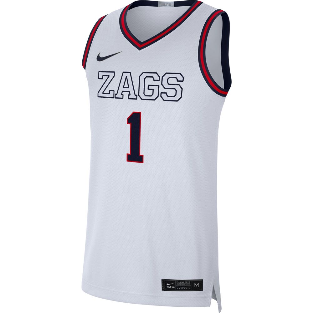 Men's Nike # White Gonzaga Bulldogs Limited Basketball Jersey