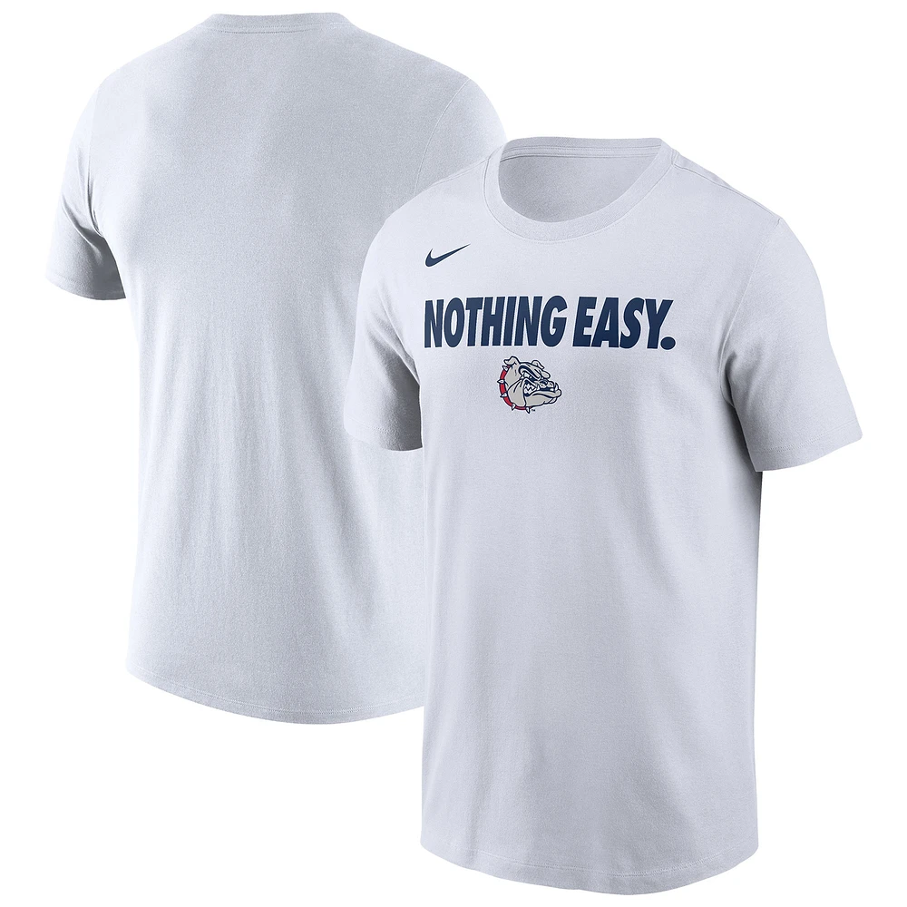 Men's Nike White Gonzaga Bulldogs 2025 On-Court Bench T-Shirt