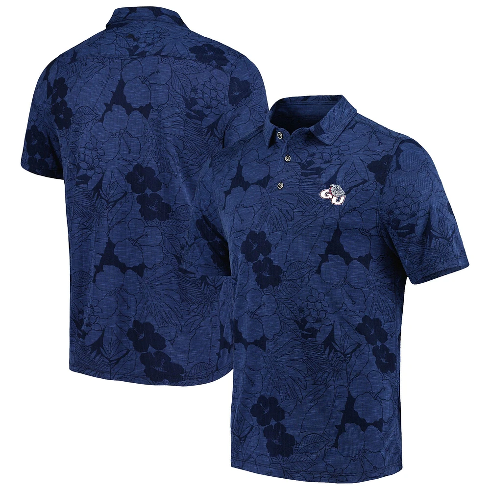 Polo Tommy Bahama bleu marine Gonzaga Bulldogs Miramar Blooms pour homme