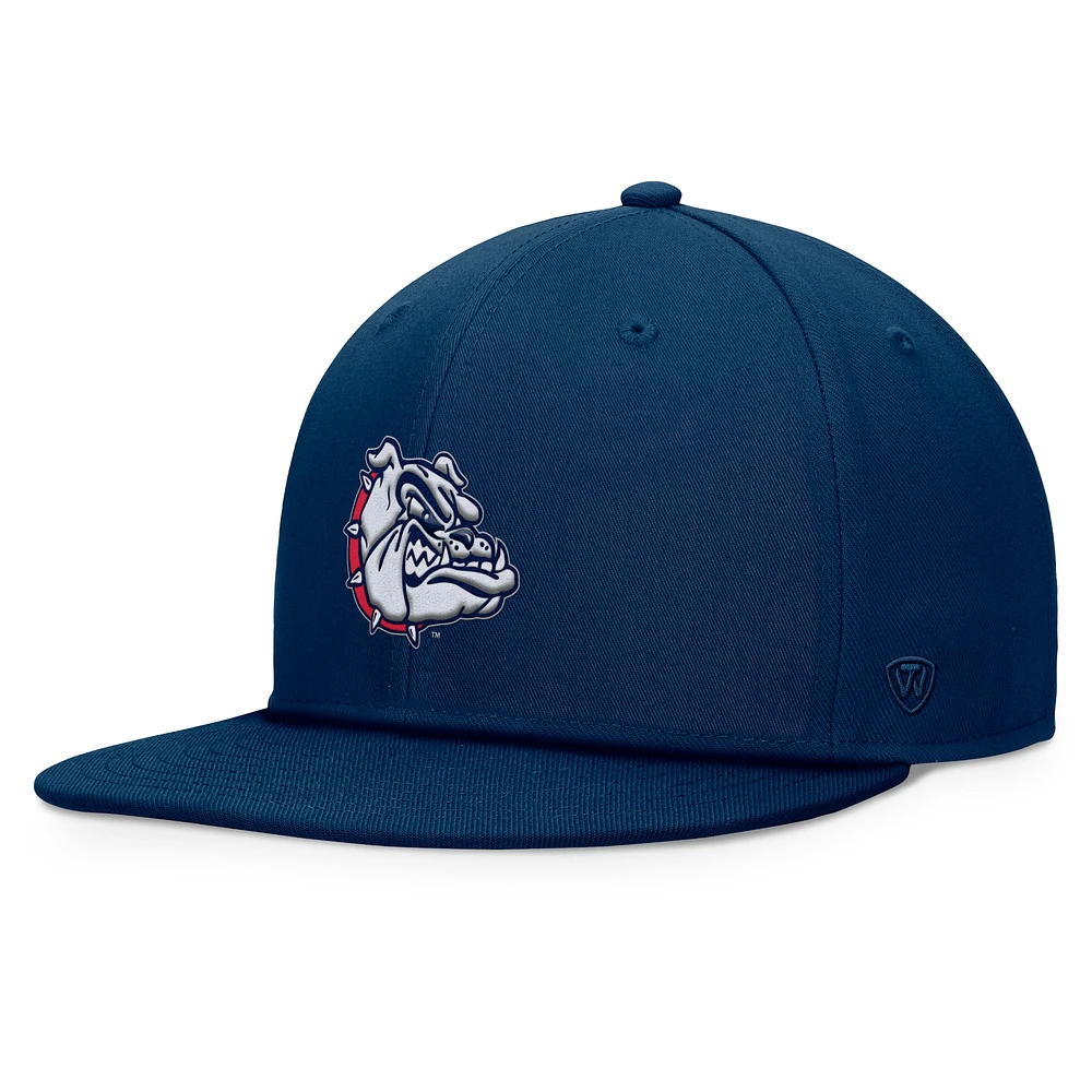 Casquette Snapback fondamentale Top of the World Navy Gonzaga Bulldogs pour hommes