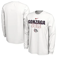 Nike  White Gonzaga Bulldogs 2023 On Court Bench Long Sleeve T-Shirt