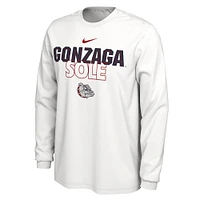 T-shirt à manches longues Nike Gonzaga Bulldogs 2023 On Court Bench blanc