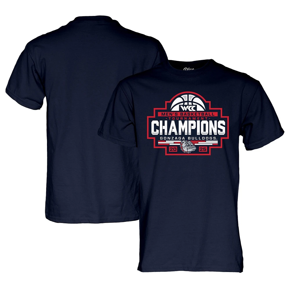 Unisex Blue 84 Navy Gonzaga Bulldogs 2025 WCC Men's Basketball Conference Tournament Champions T-Shirt