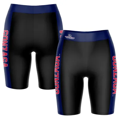 Gonzaga Bulldogs Women's Striped Design Bike Shorts - Black/Navy