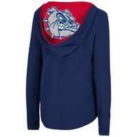 Women's Colosseum Navy Gonzaga Bulldogs Catalina Hoodie Long Sleeve T-Shirt