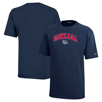 T-shirt avec logo en forme d'arche des Bulldogs de Gonzaga, champion la jeunesse, bleu marine