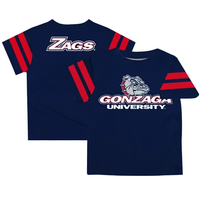 Gonzaga Bulldogs Youth Team Logo Stripes T-Shirt - Navy