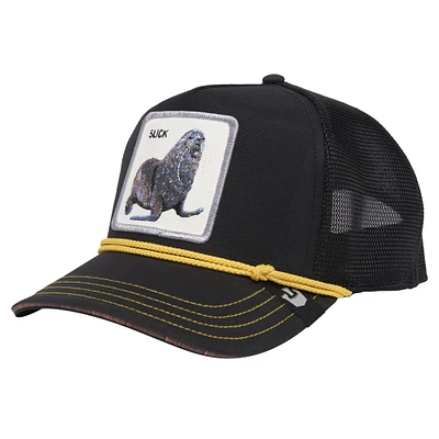 Casquette réglable de camionneur noire Seal of Approval Goorin Bros pour hommes