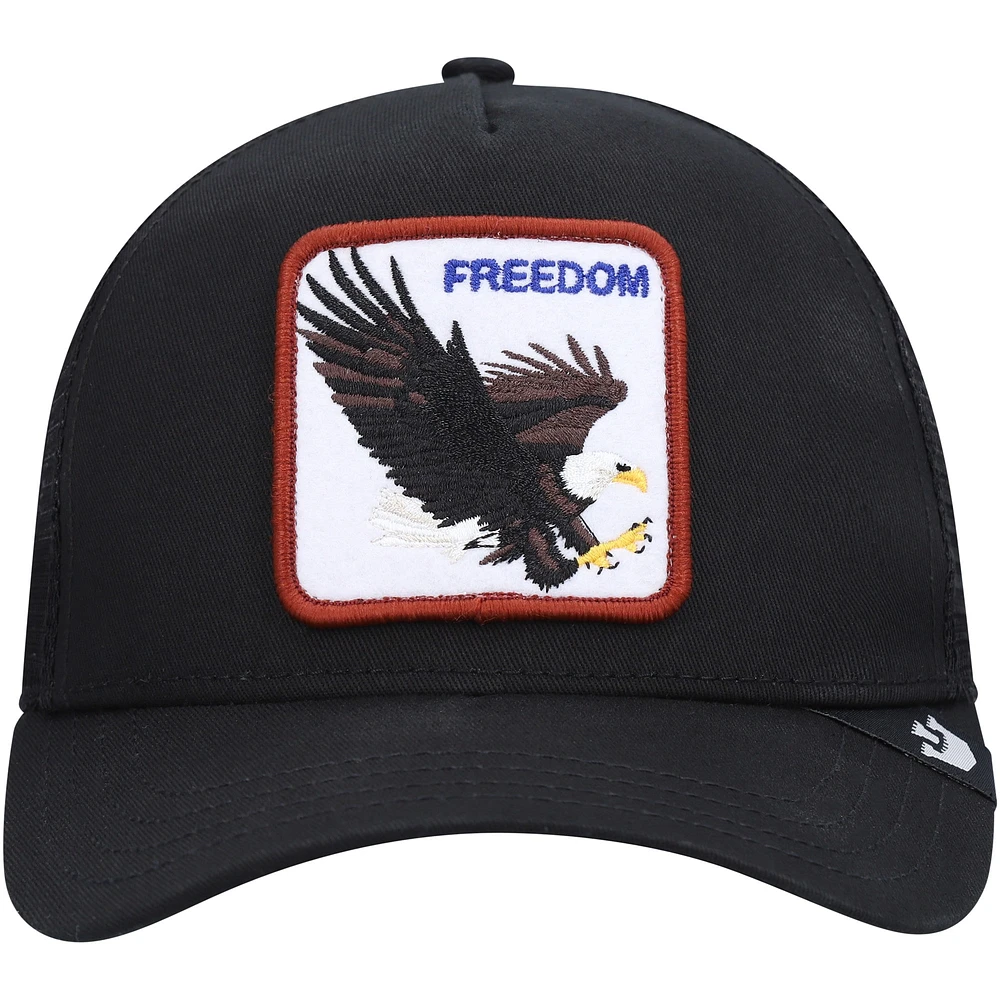 Casquette Snapback noire The Freedom Eagle Trucker Goorin Bros pour hommes