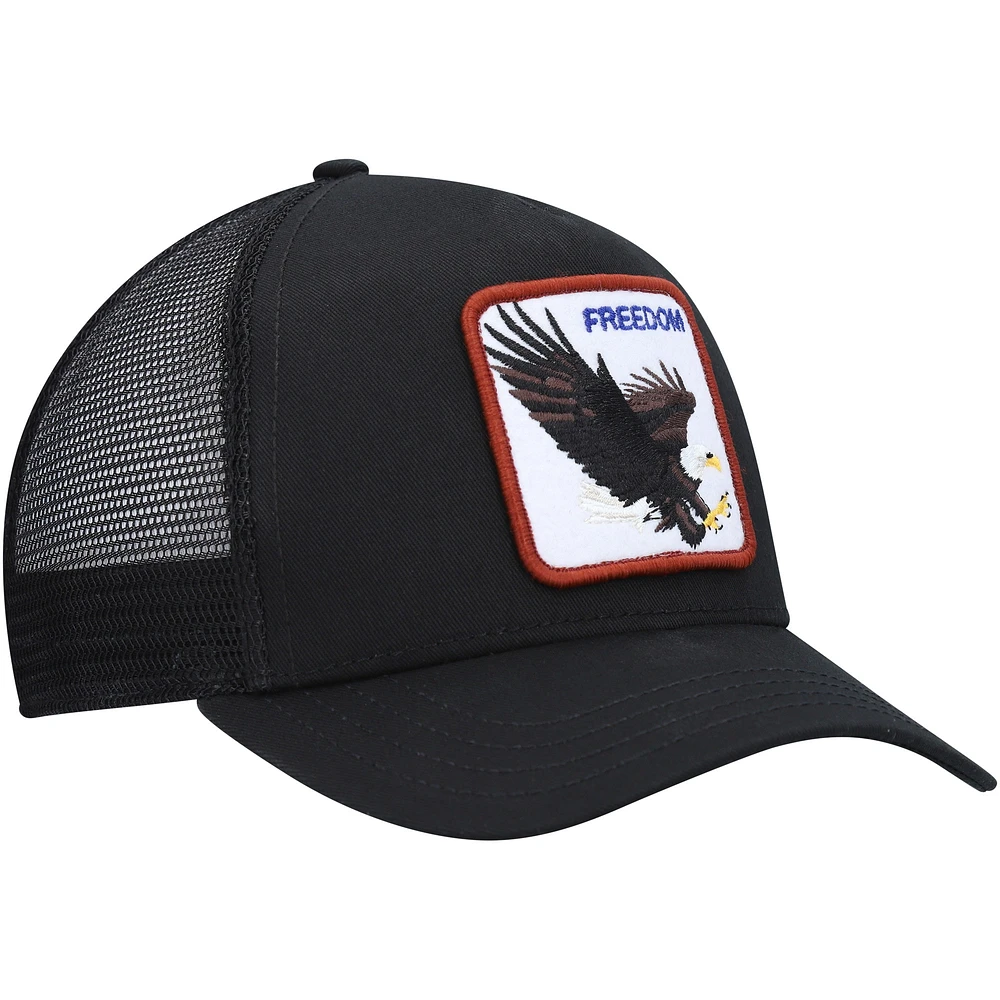 Men's Goorin Bros Black The Freedom Eagle Trucker Snapback Hat