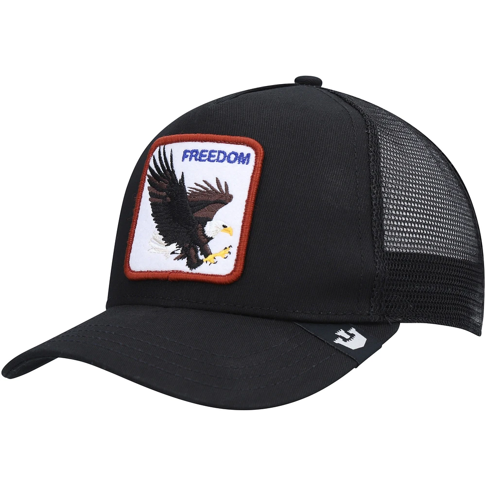 Men's Goorin Bros Black The Freedom Eagle Trucker Snapback Hat