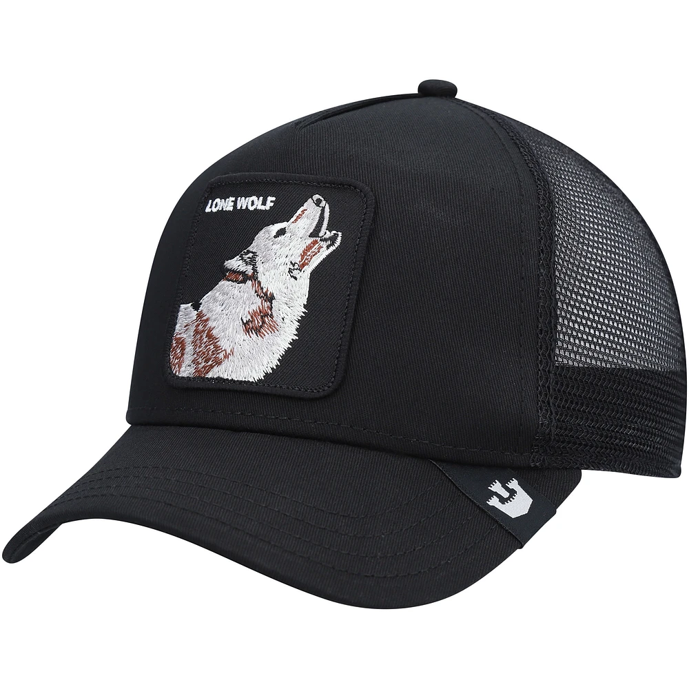 Casquette Snapback Goorin Bros noire The Lone Wolf Trucker pour hommes