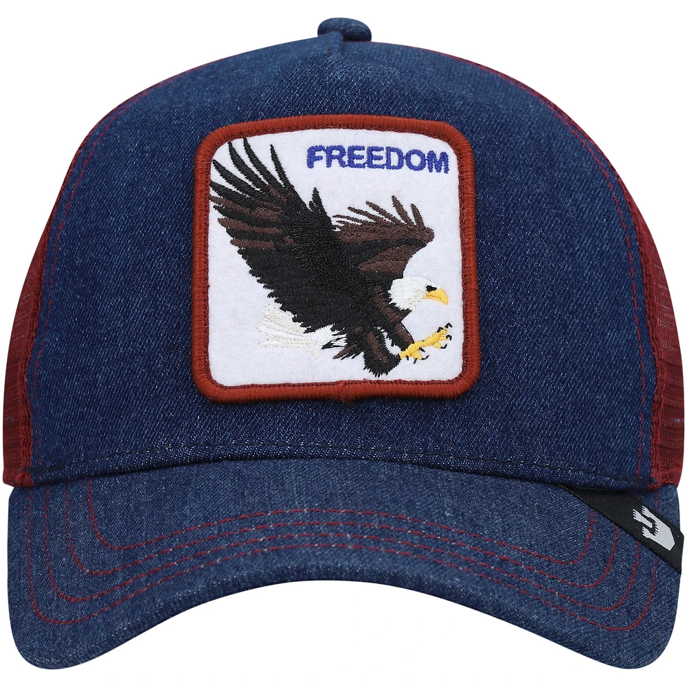 Casquette réglable Goorin Bros bleu marine/marron The Freedom Eagle Trucker pour hommes