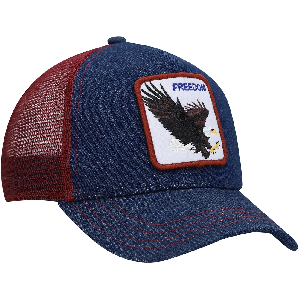 Men's Goorin Bros Navy/Maroon The Freedom Eagle Trucker Adjustable Hat