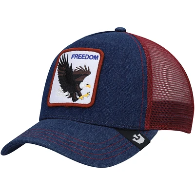 Casquette réglable Goorin Bros bleu marine/marron The Freedom Eagle Trucker pour hommes