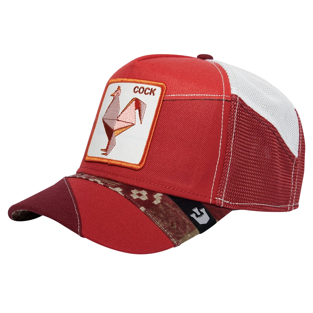 Casquette réglable rouge Farmigami Cock Trucker Goorin Bros pour hommes