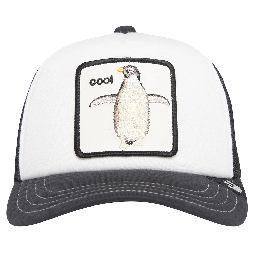 Casquette réglable Tuxie Trucker Goorin Bros blanc/noir pour jeune