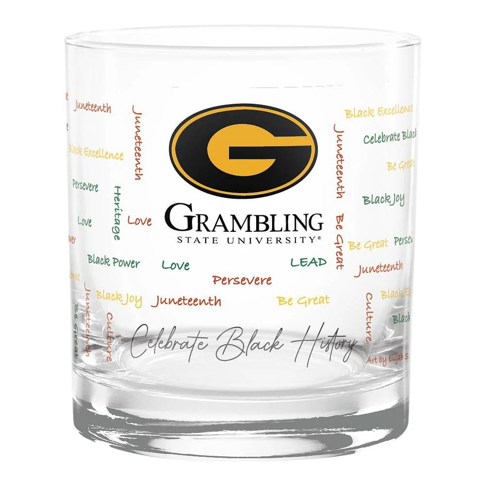 Grambling Tigers 14oz. Black History Month Rocks Glass