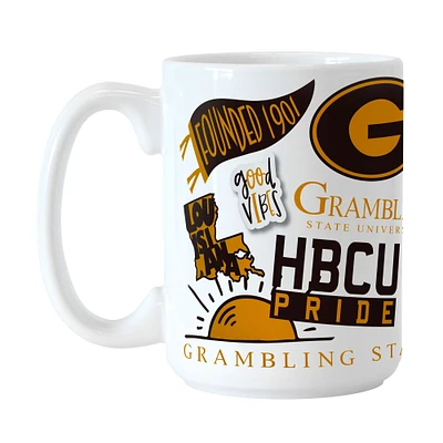 Tigres Grambling 15 oz. Tasse en céramique indigène