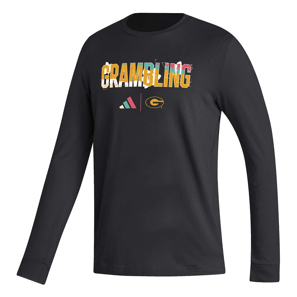 Men's adidas Black Grambling Tigers Honoring Excellence Long Sleeve T-Shirt